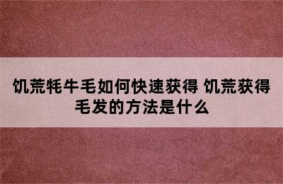 饥荒牦牛毛如何快速获得 饥荒获得毛发的方法是什么